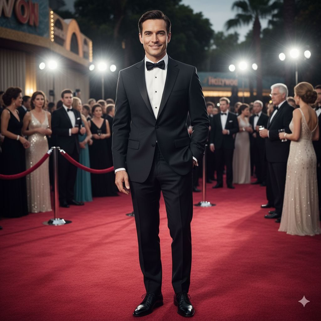 Plantilla de face swap Hollywood clásico (Alfombra roja)